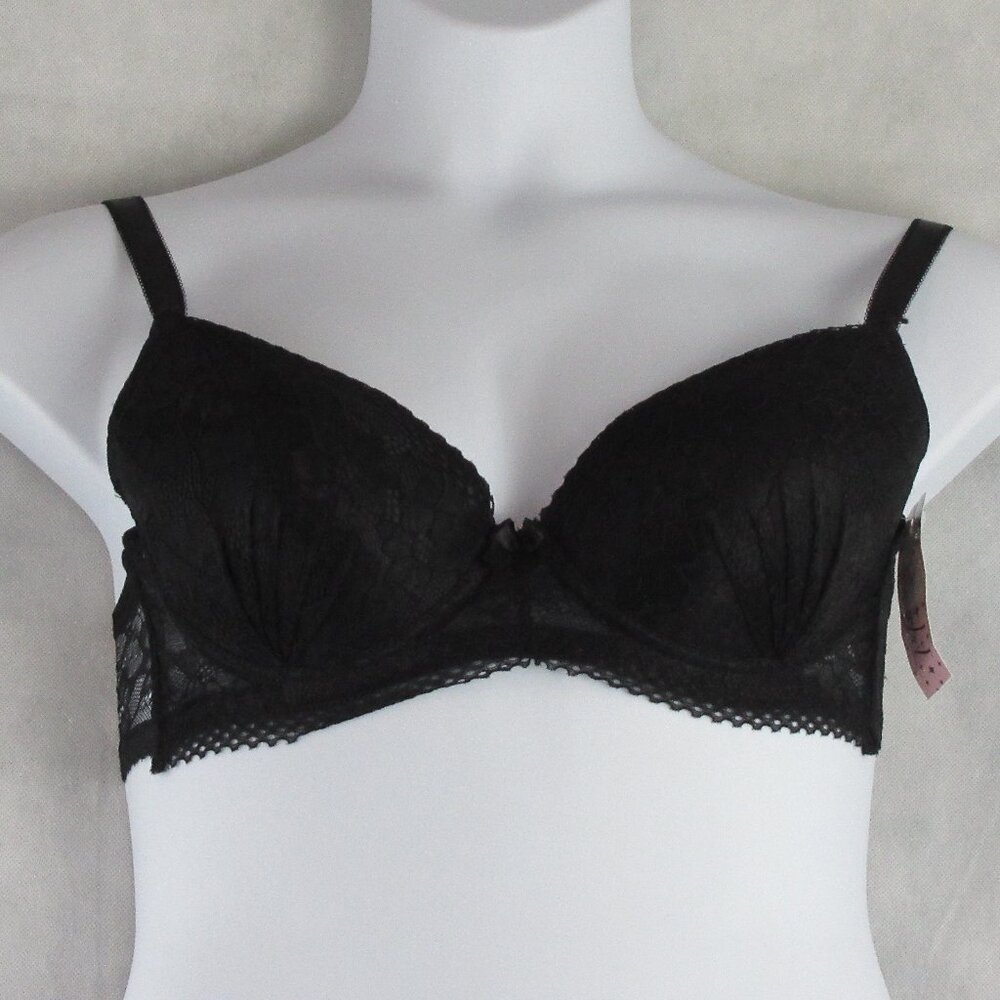 Jezebel Women's Full Figure Lace Underwire T-Shirt Bra, Black, 36D